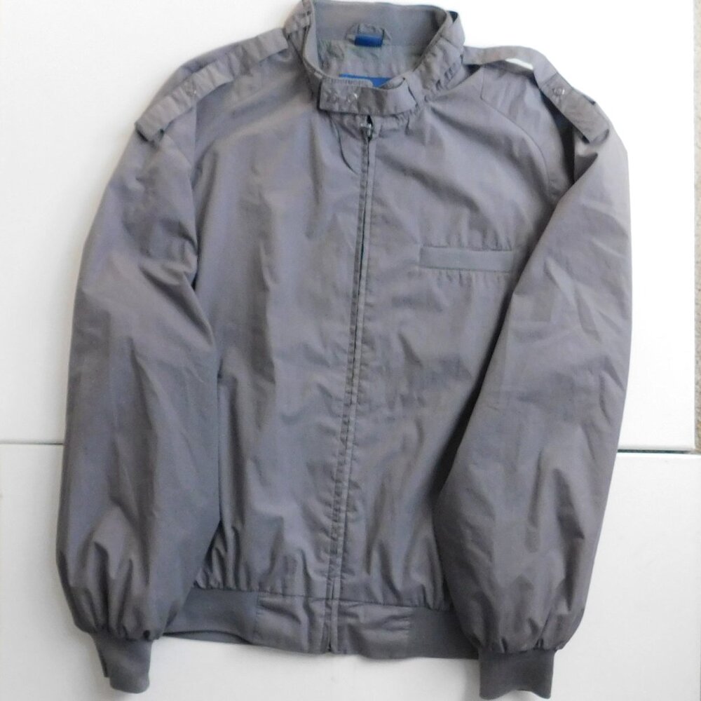 VTG 90's Towncraft Zip Bomber Jacket Nylon Lined Size M Shoulder Tabs Racing